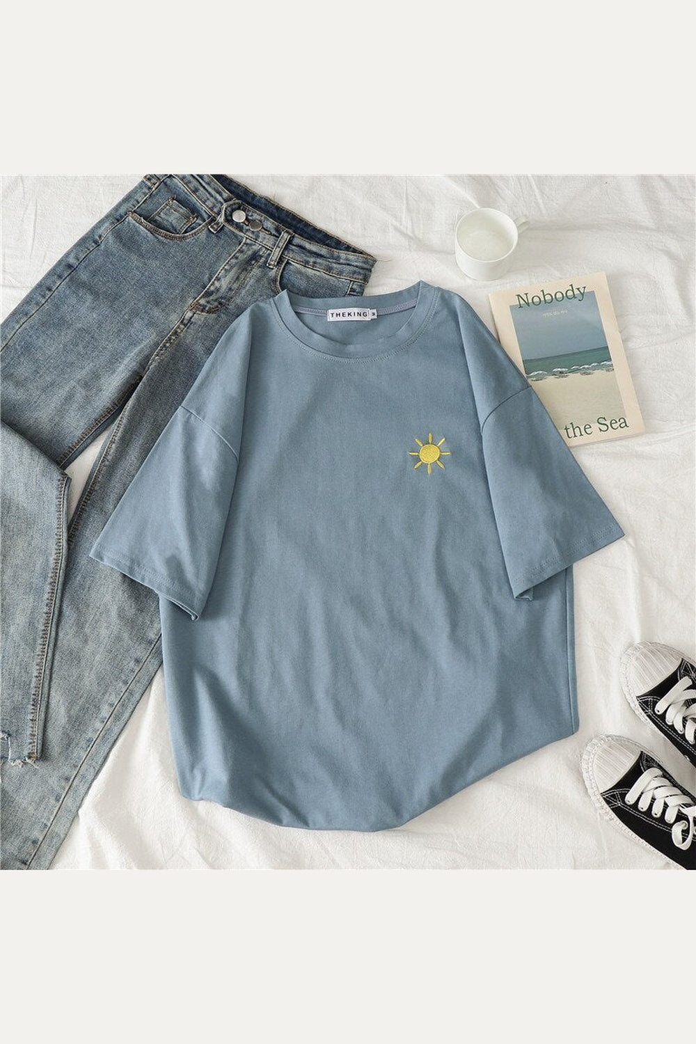 Y2k Korean Casual T-shirt with print