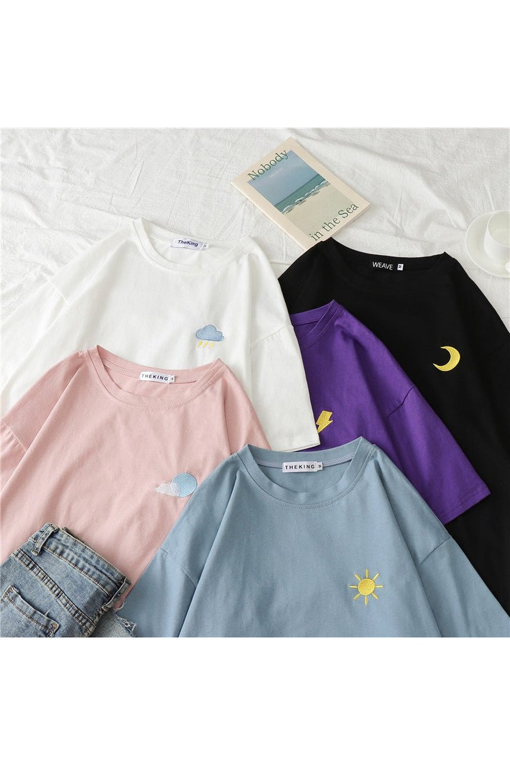 Y2k Korean Casual T-shirt with print