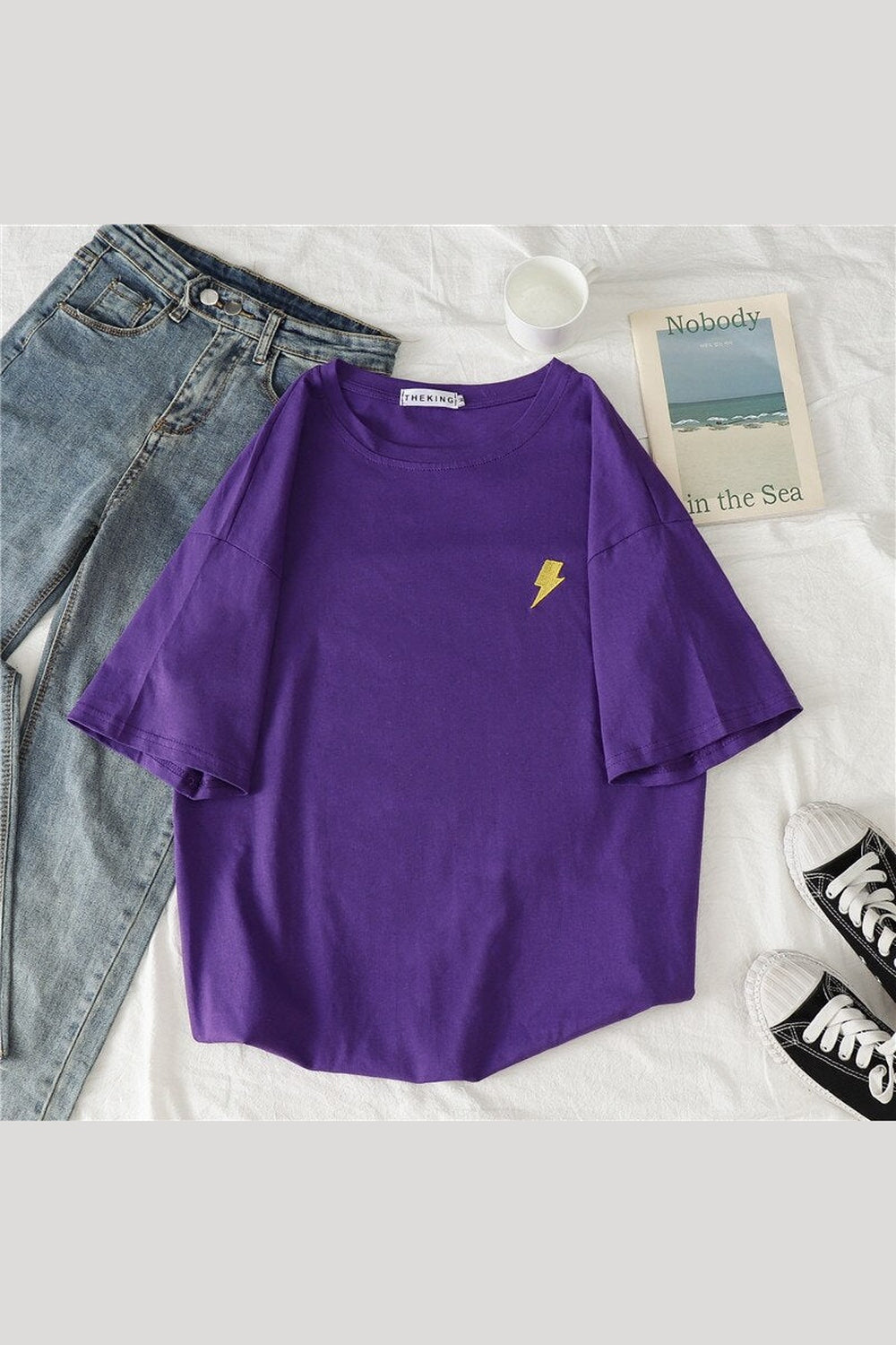 Y2k Korean Casual T-shirt with print