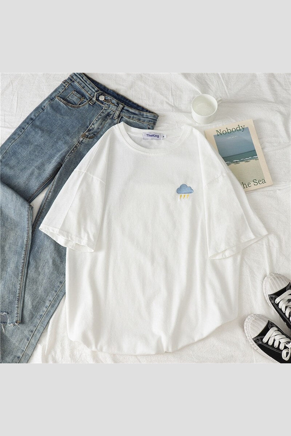 Y2k Korean Casual T-shirt with print