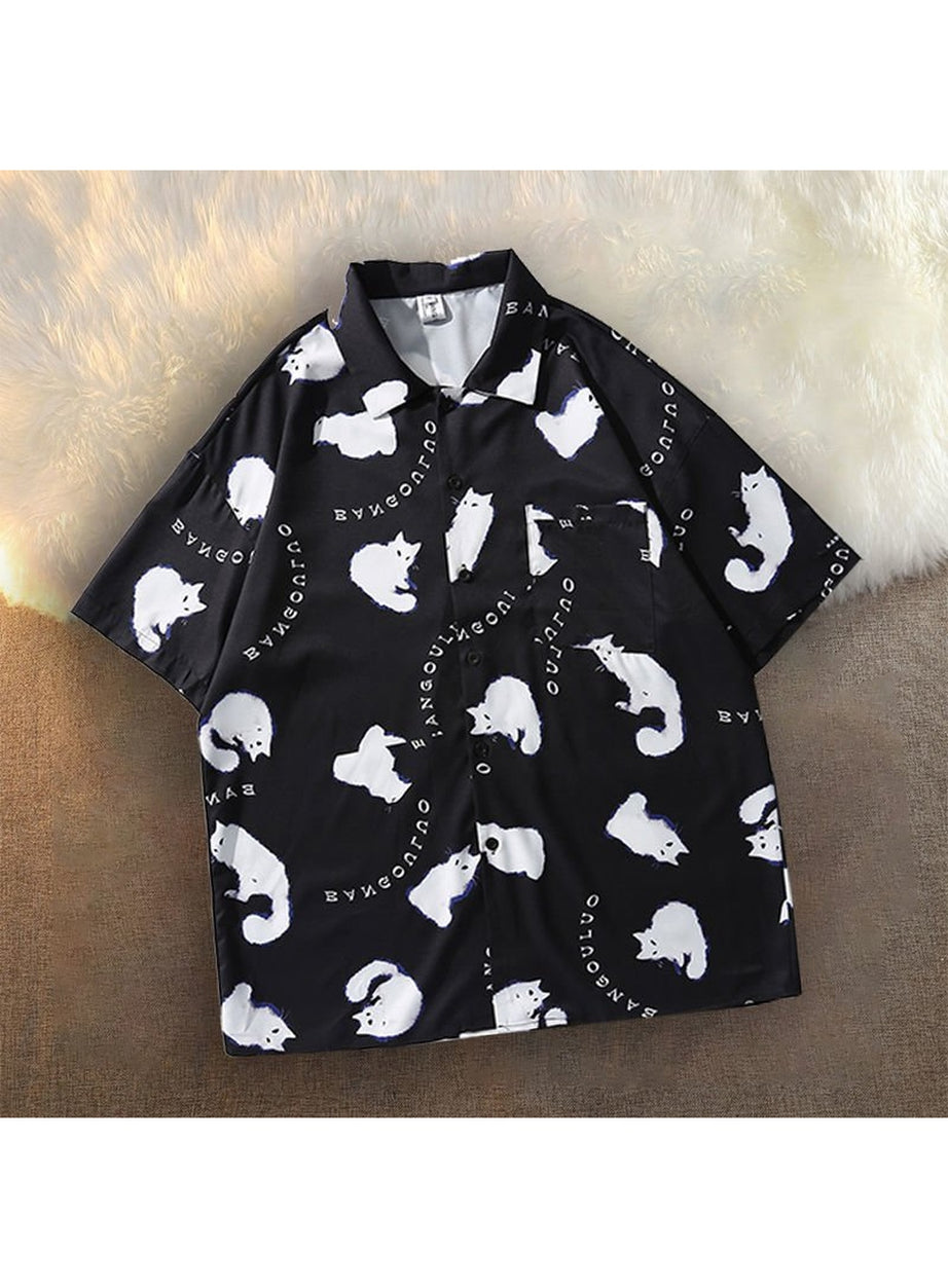 Y2k Korean Cat Shirt