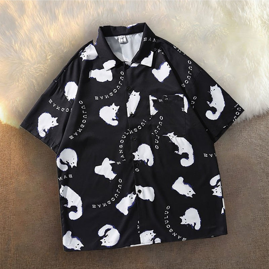 Y2k Korean Cat Shirt