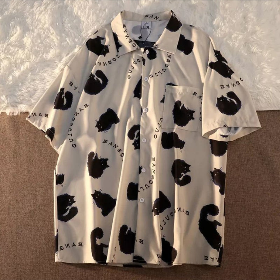Y2k Korean Cat Shirt