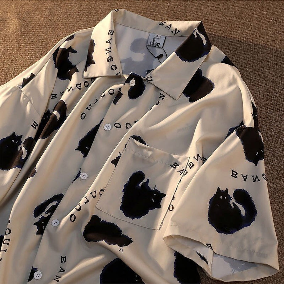 Y2k Korean Cat Shirt