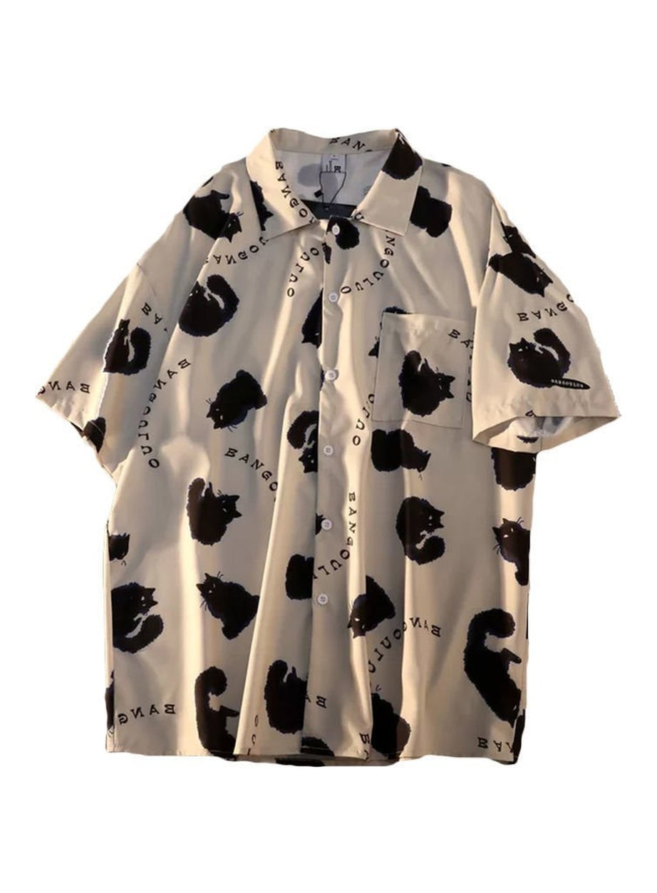 Y2k Korean Cat Shirt