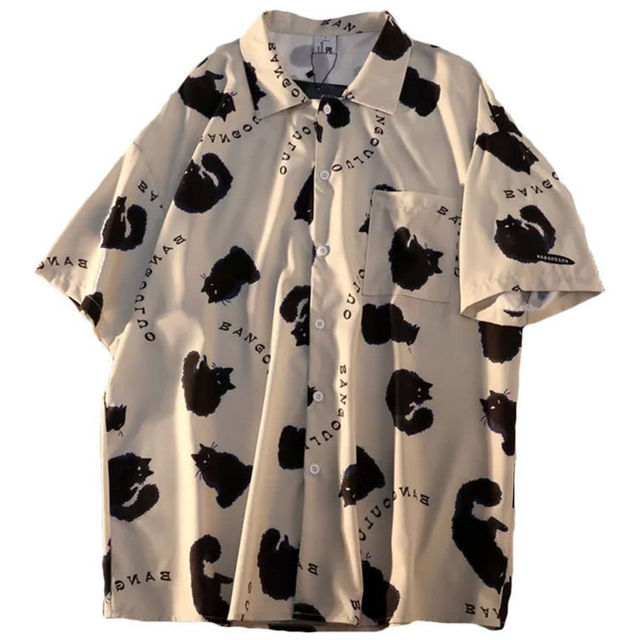 Y2k Korean Cat Shirt