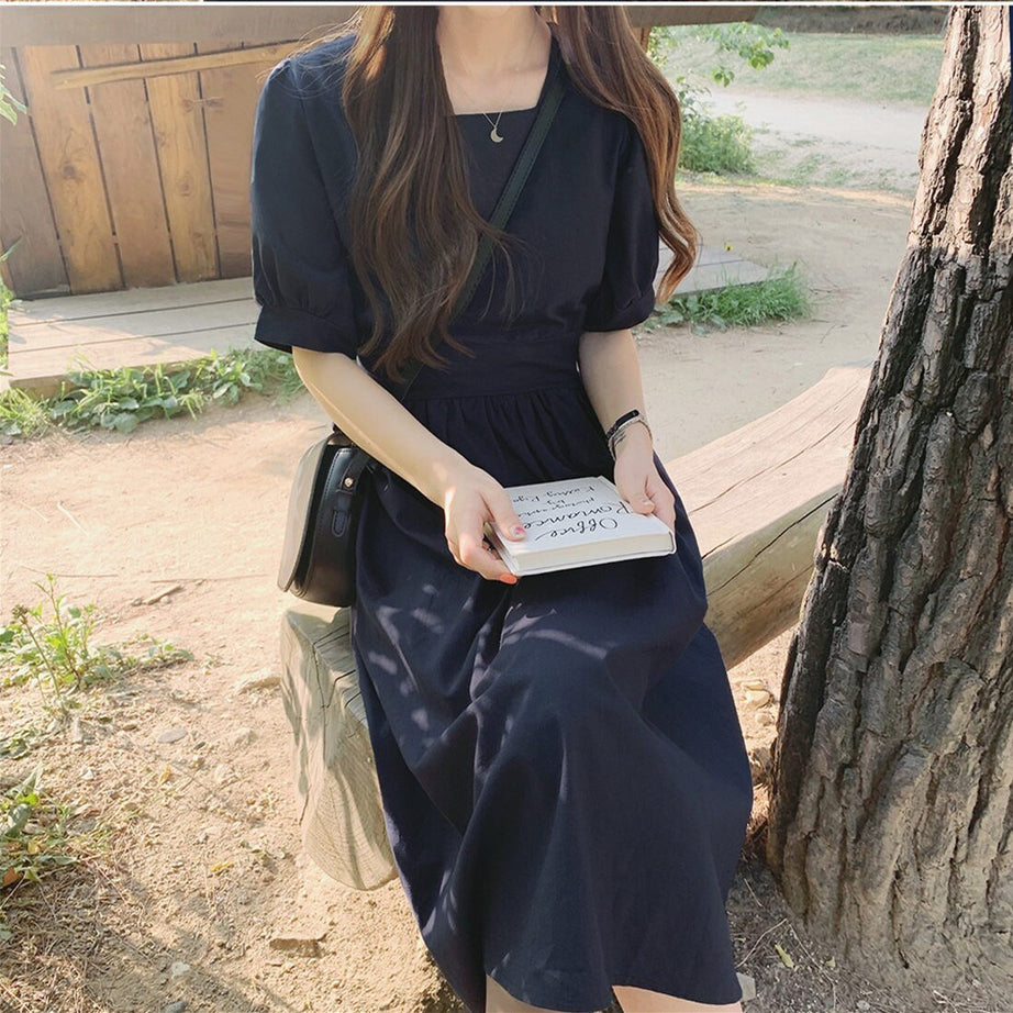 Y2k Korean Cotton Casual Dress