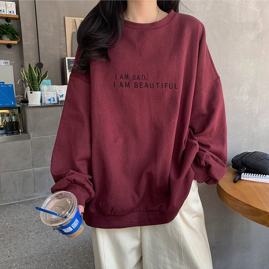 Y2k Korean Letter print sweatshirt