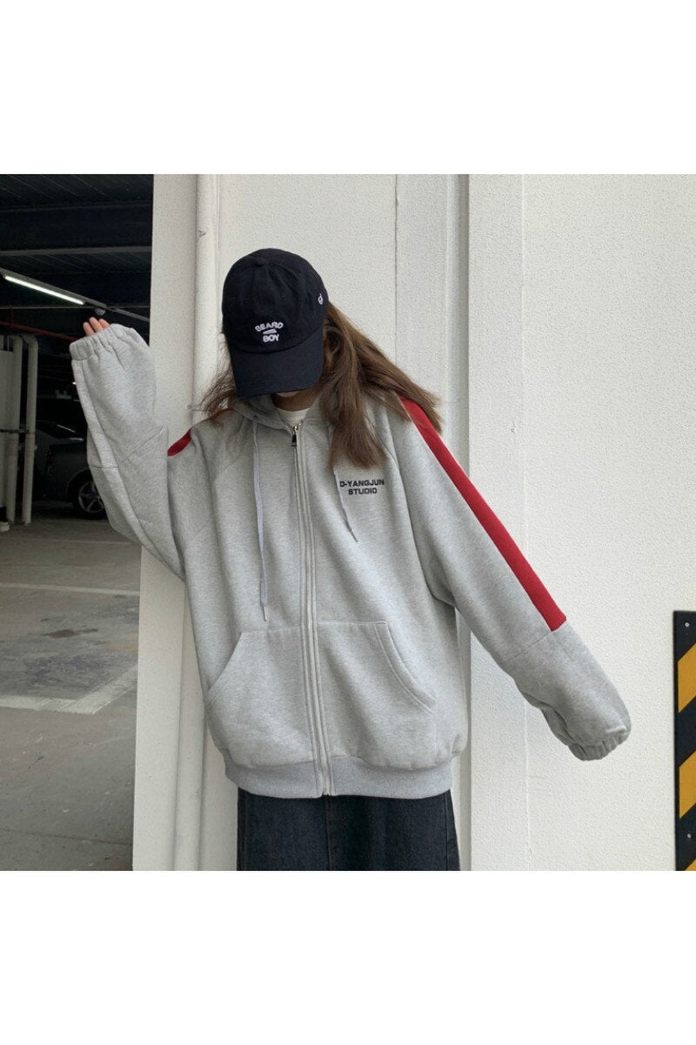 Y2k Korean Oversized zip-up jacket