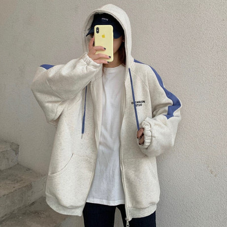 Korean Oversized zip-up jacket - Coats & Jackets