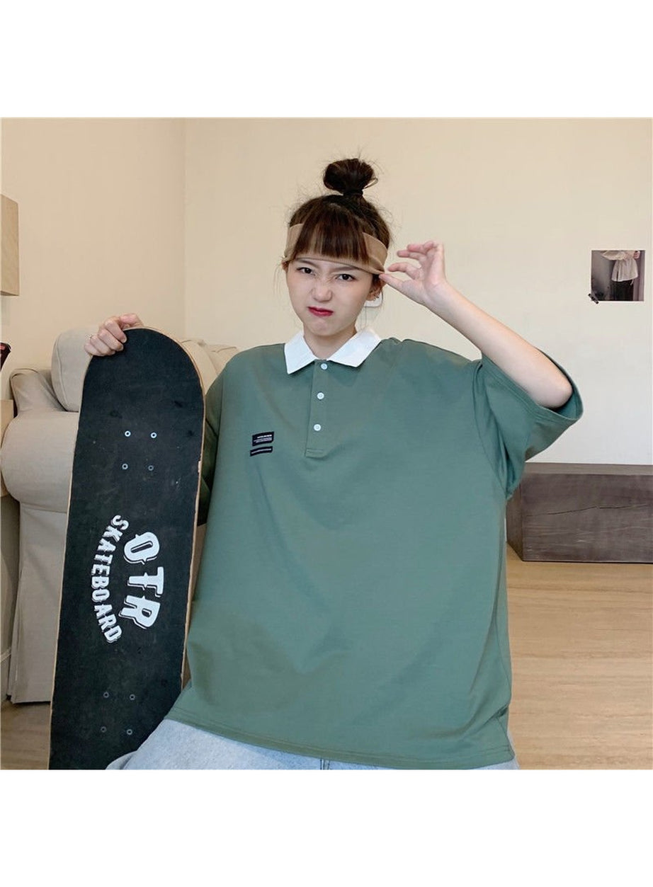 Y2k Korean Pastel Polo T-shirt