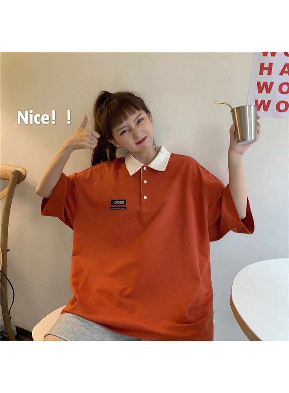 Y2k Korean Pastel Polo T-shirt