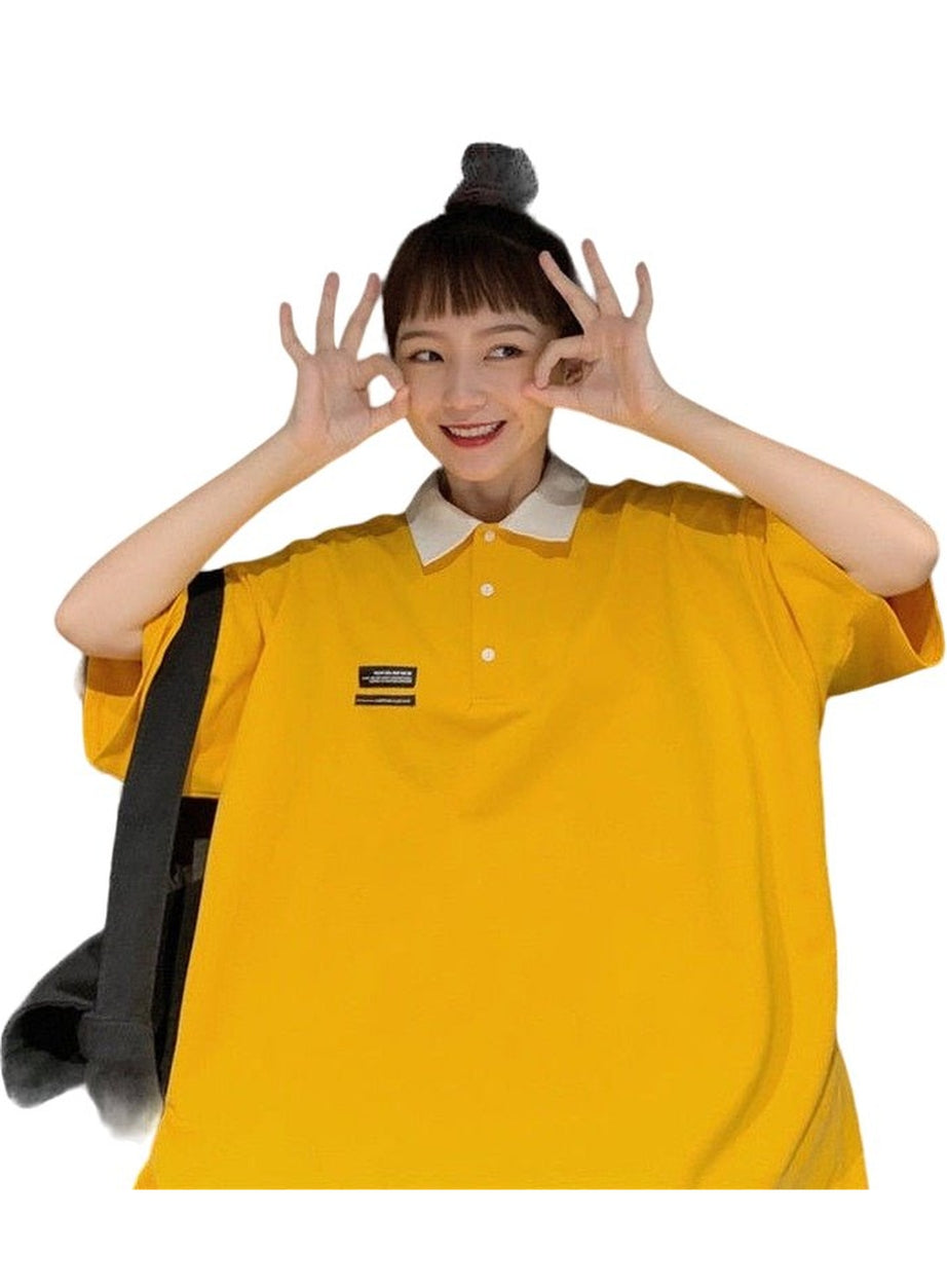 Y2k Korean Pastel Polo T-shirt
