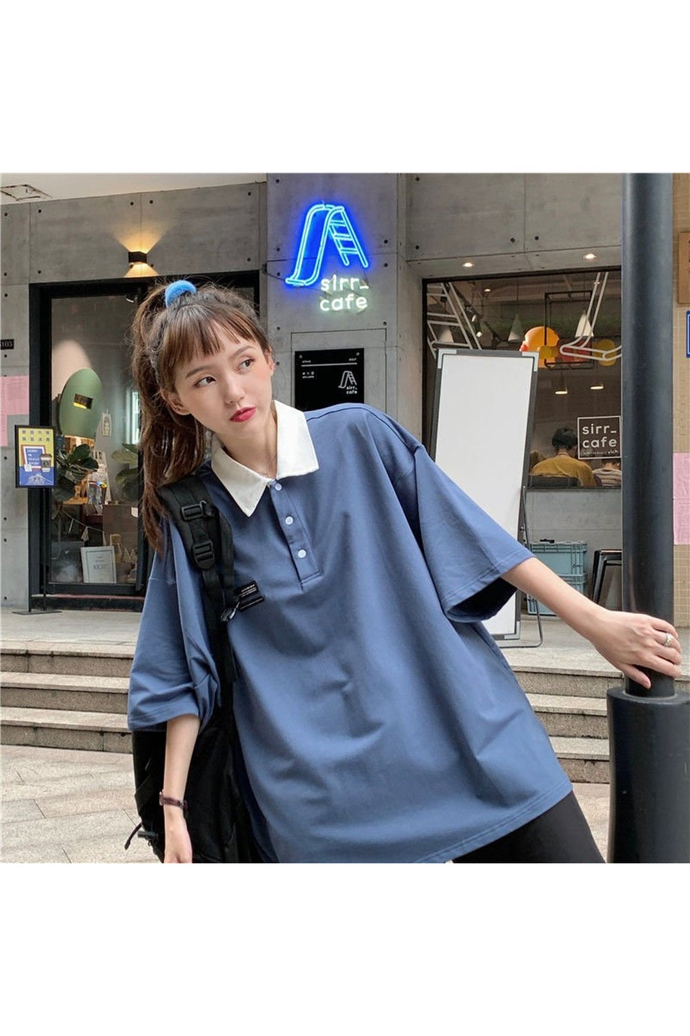 Y2k Korean Pastel Polo T-shirt
