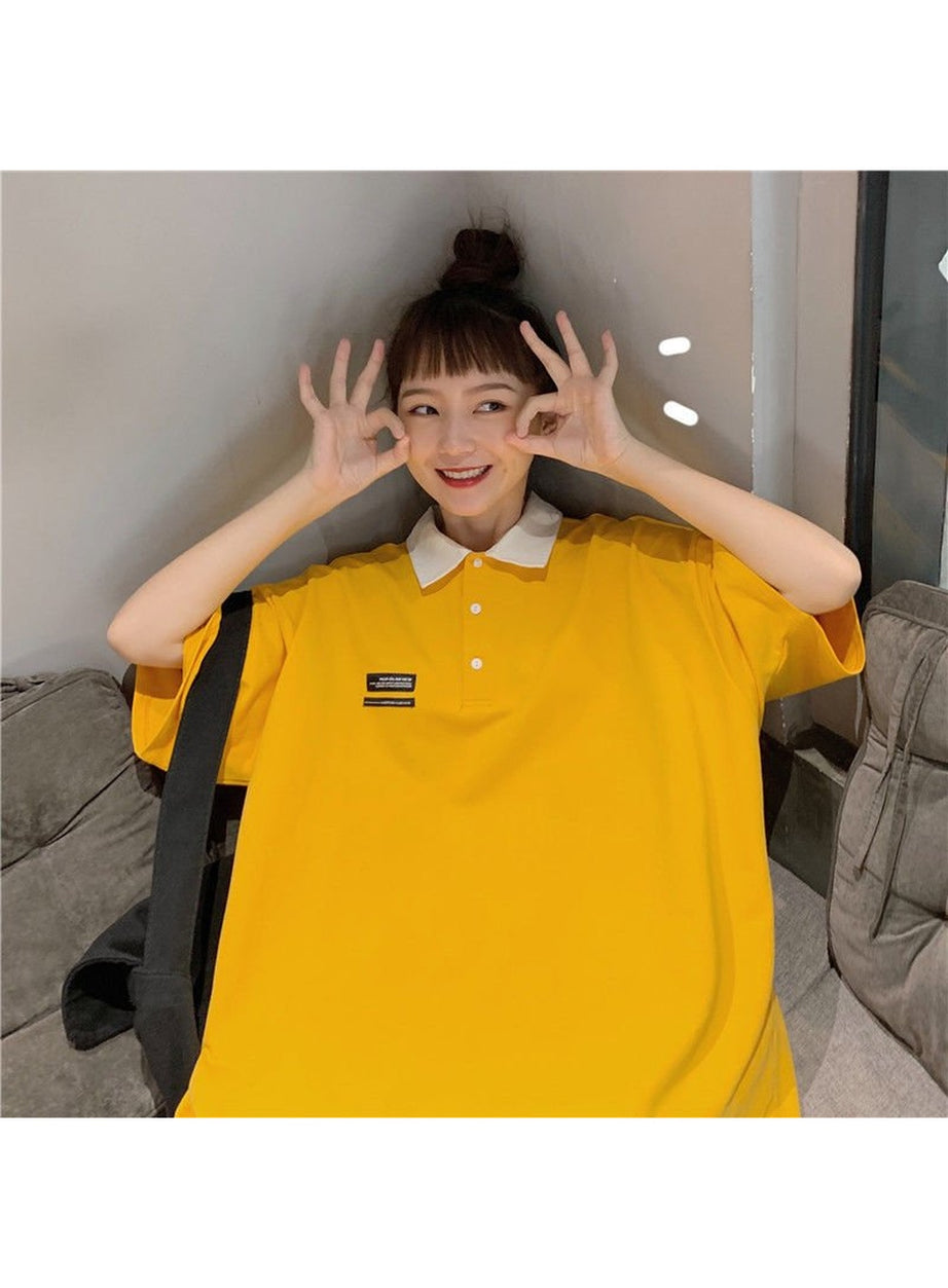 Y2k Korean Pastel Polo T-shirt