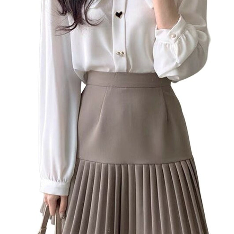 Y2k Korean Preppy Pleated Mini Skirt