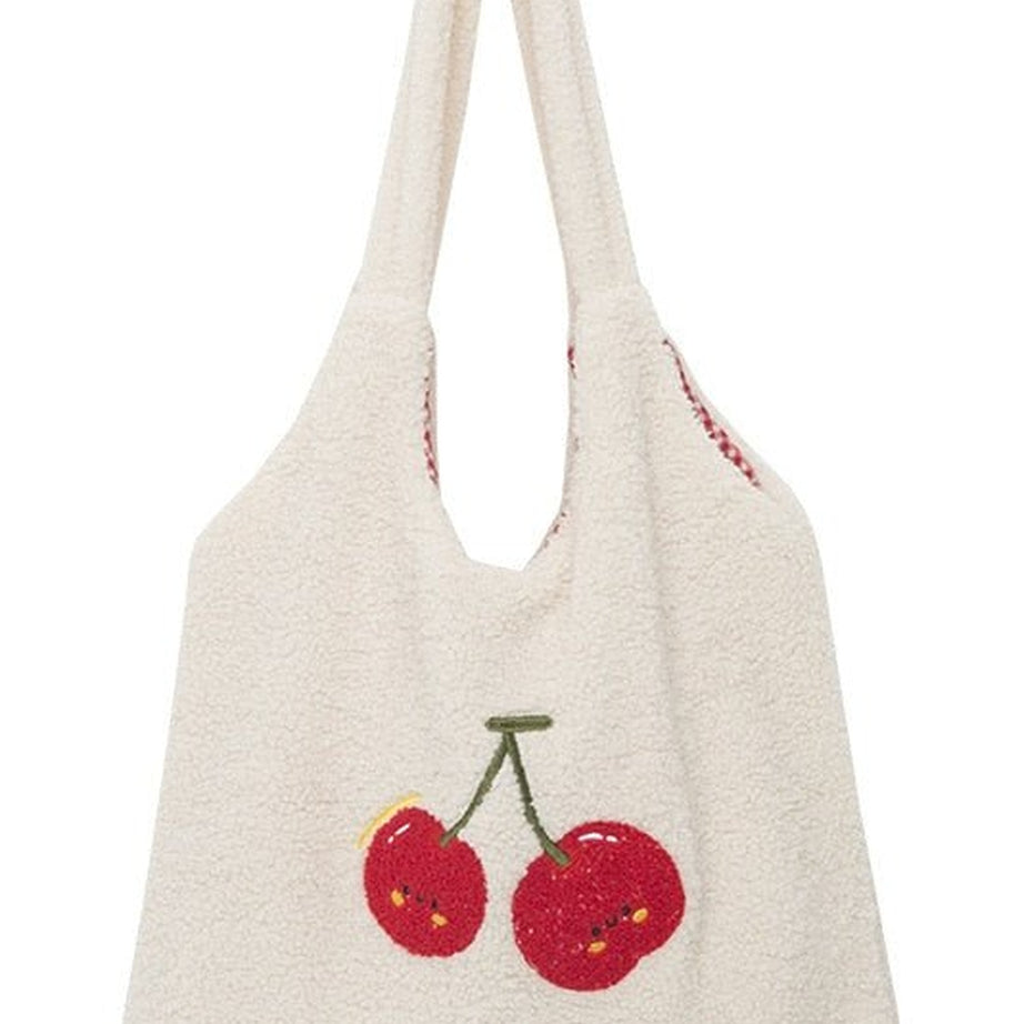 Y2k Korean Softie Plush Cherry Shoulder Bag