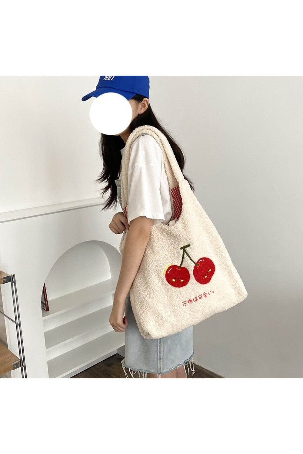 Y2k Korean Softie Plush Cherry Shoulder Bag
