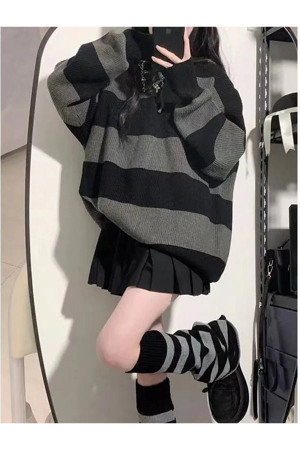 Y2k Korean Stripe Knit Sweater