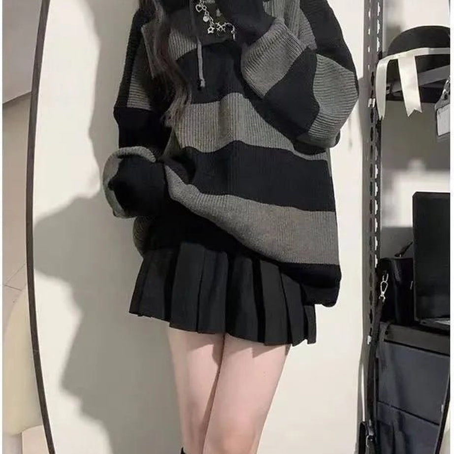 Y2k Korean Stripe Knit Sweater