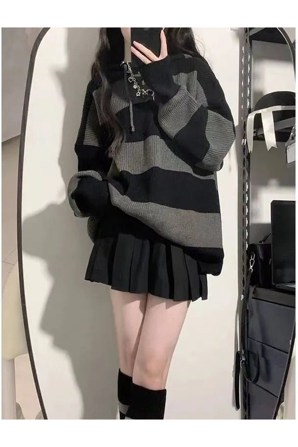 Y2k Korean Stripe Knit Sweater