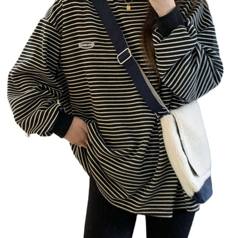 Y2k Korean Striped T-shirt