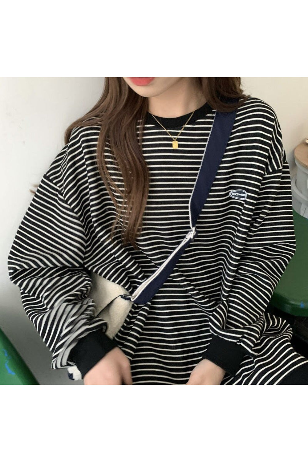 Y2k Korean Striped T-shirt