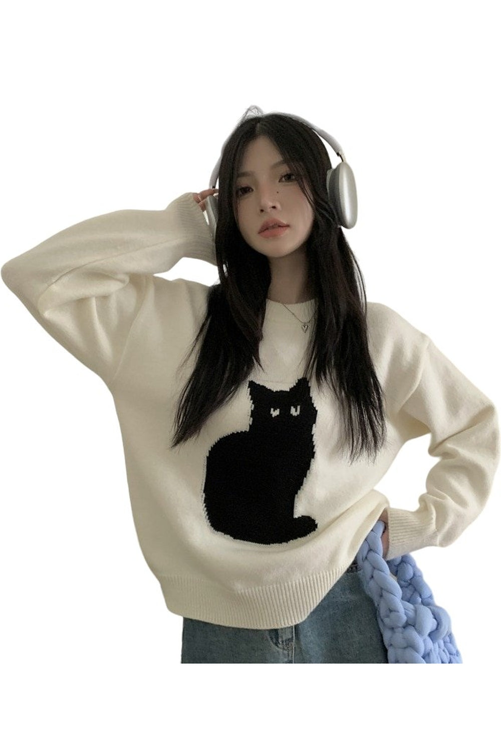 Y2k Korean Style Cute Cat Sweater