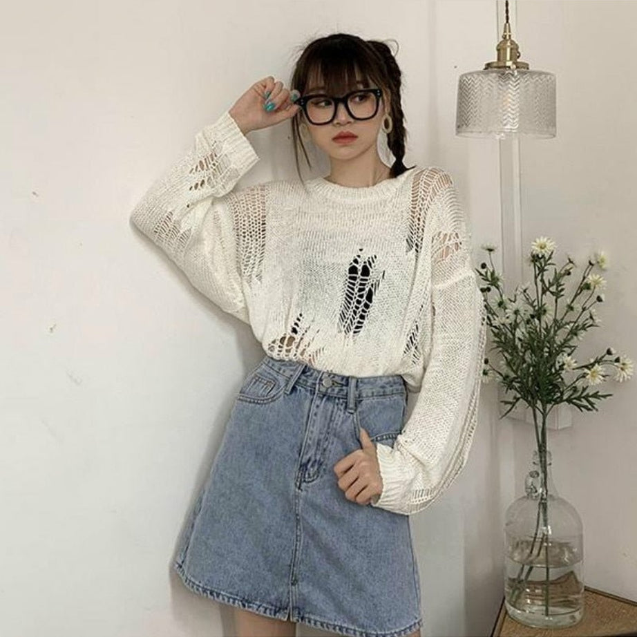 Y2k Korean Style Loose Sweater