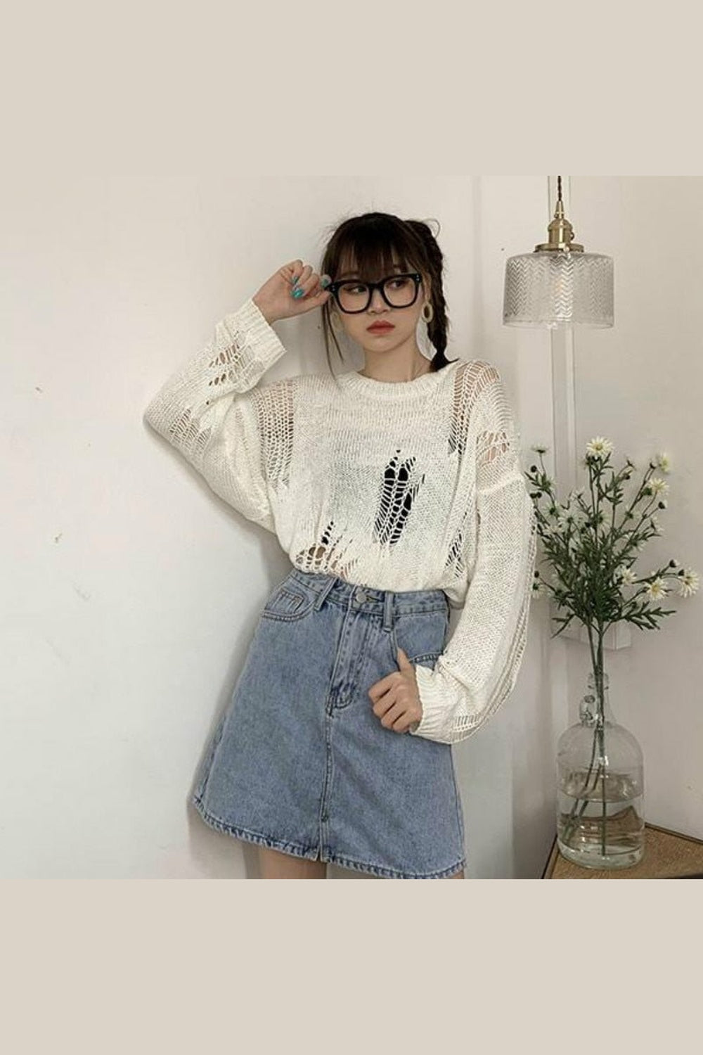 Y2k Korean Style Loose Sweater