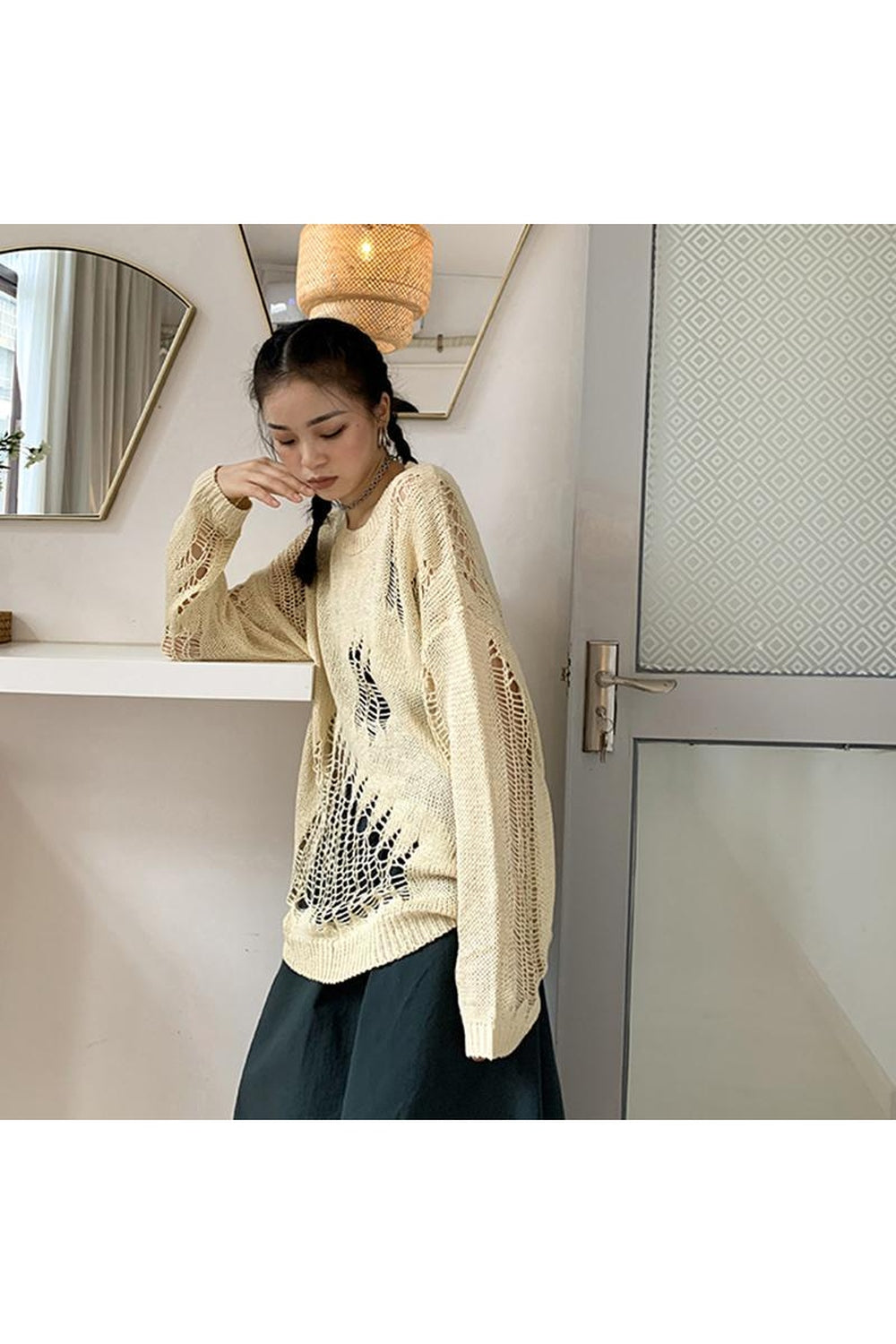 Y2k Korean Style Loose Sweater