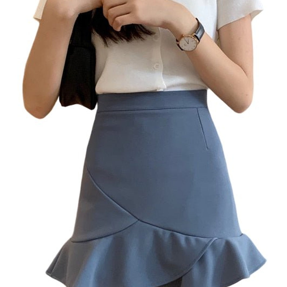 Y2k Korean Style Ruffle Skirt