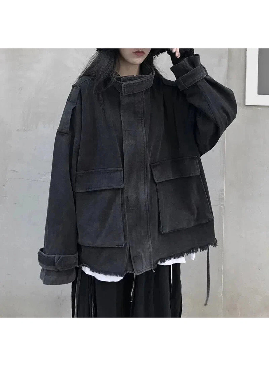 Y2k Korean Tassel Denim Jacket