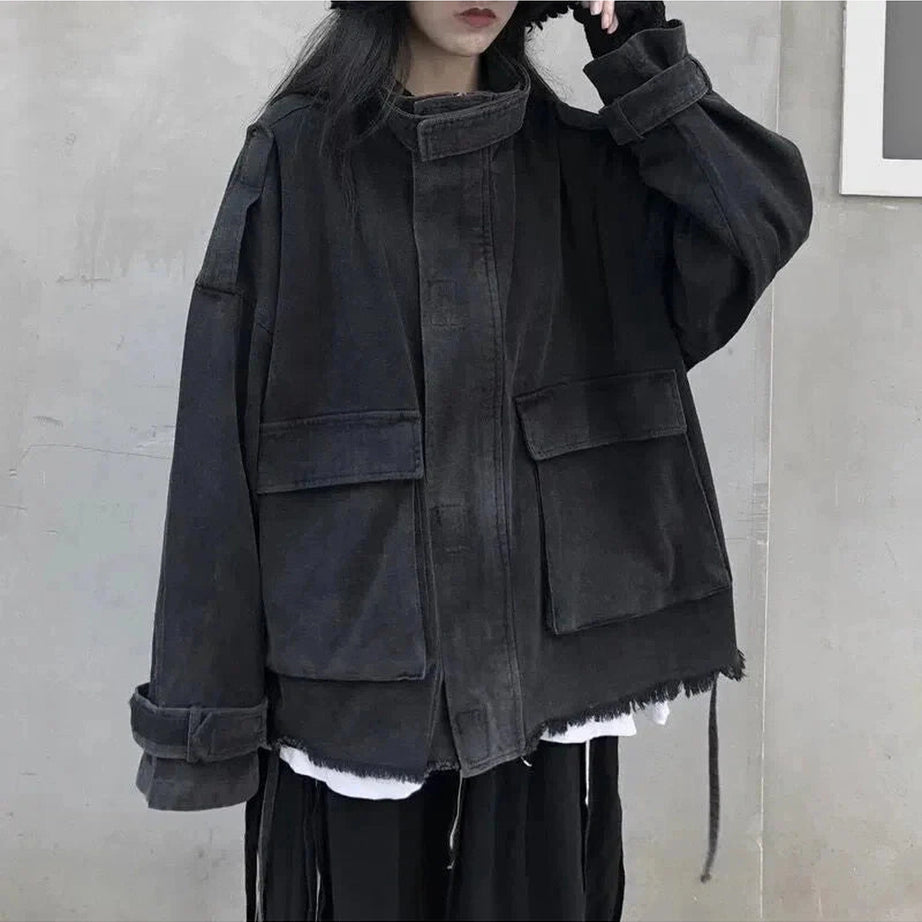 Y2k Korean Tassel Denim Jacket