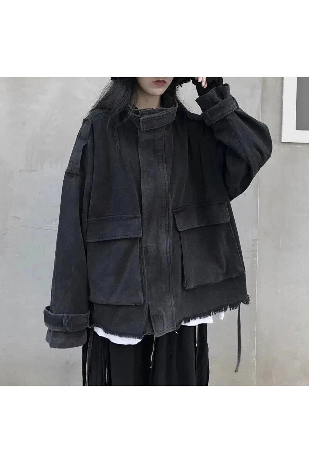 Y2k Korean Tassel Denim Jacket