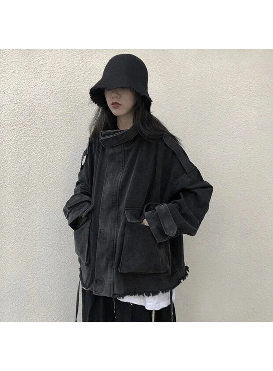 Y2k Korean Tassel Denim Jacket