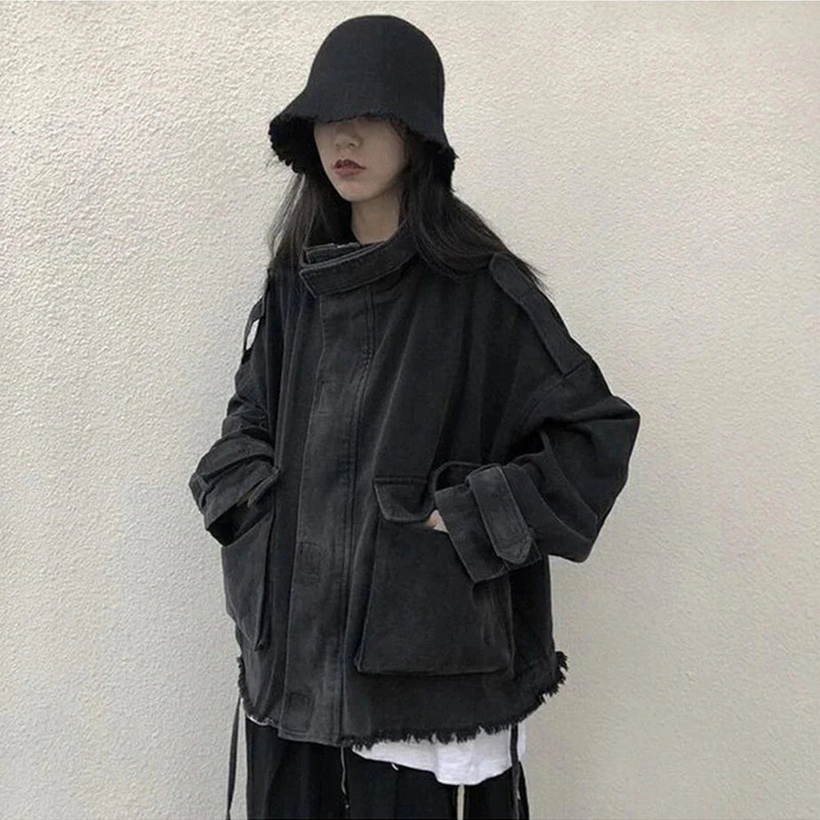 Y2k Korean Tassel Denim Jacket