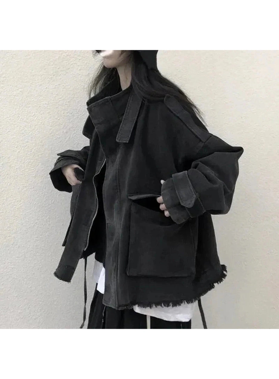 Y2k Korean Tassel Denim Jacket