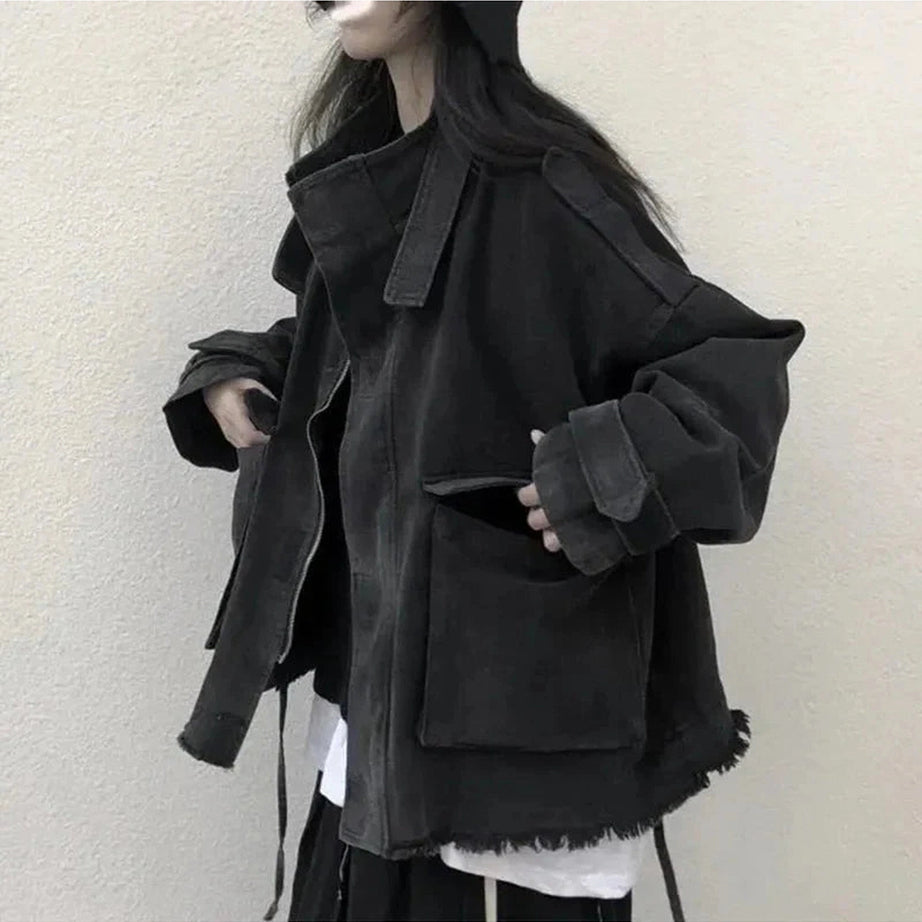 Y2k Korean Tassel Denim Jacket