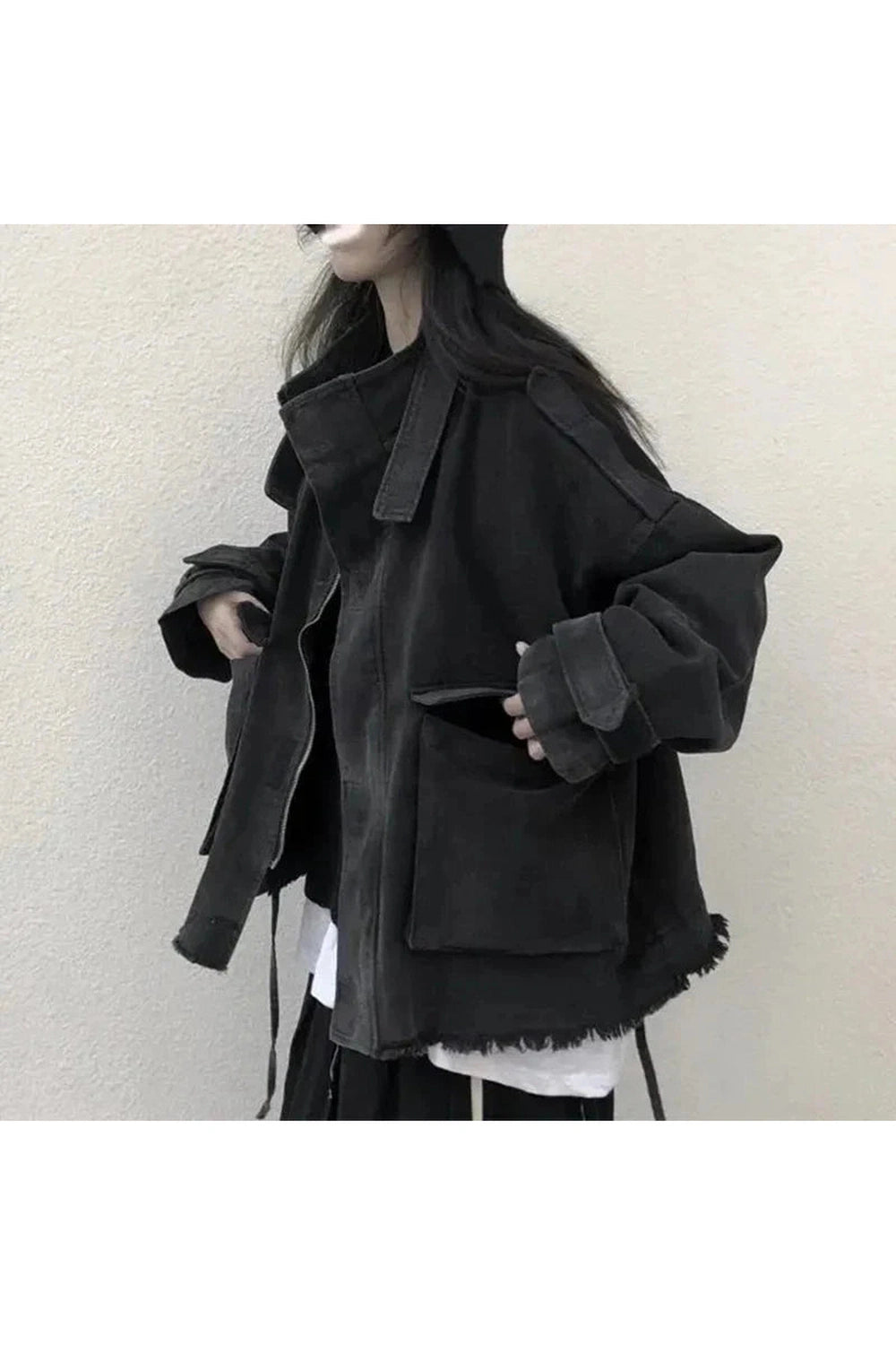 Y2k Korean Tassel Denim Jacket