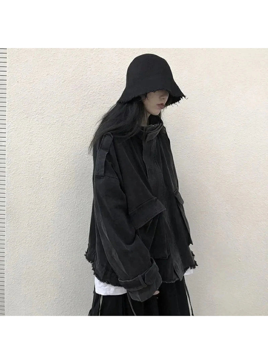 Y2k Korean Tassel Denim Jacket