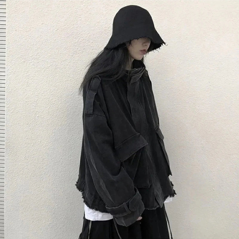 Y2k Korean Tassel Denim Jacket