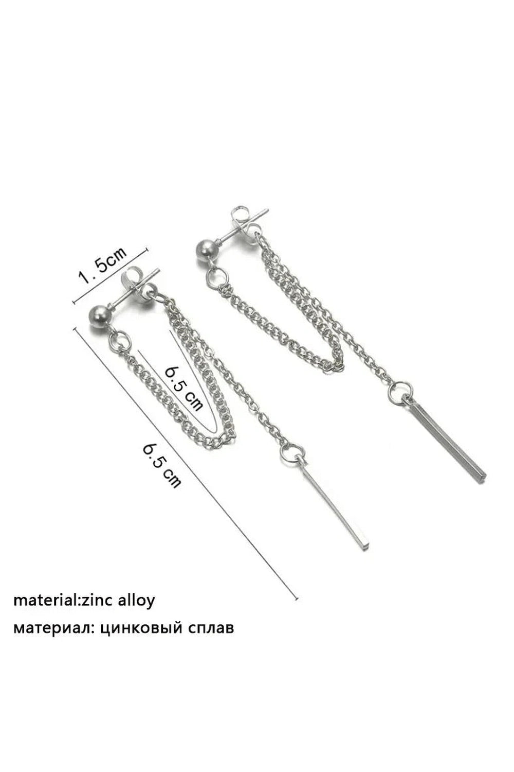Y2k Korean Tassel Metal Dangle Earrings