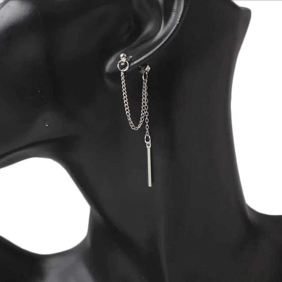 Y2k Korean Tassel Metal Dangle Earrings