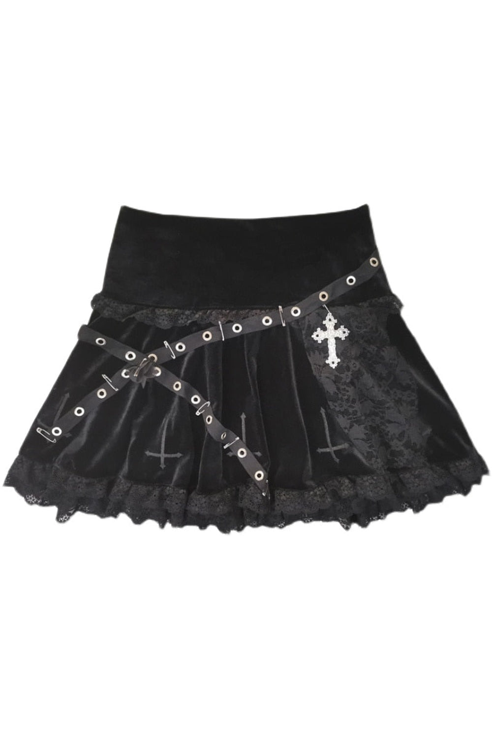 Y2k Lace Bandage High Waist Skirt