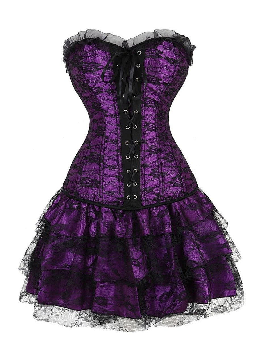 Y2k Lace Cover Overbust Corset