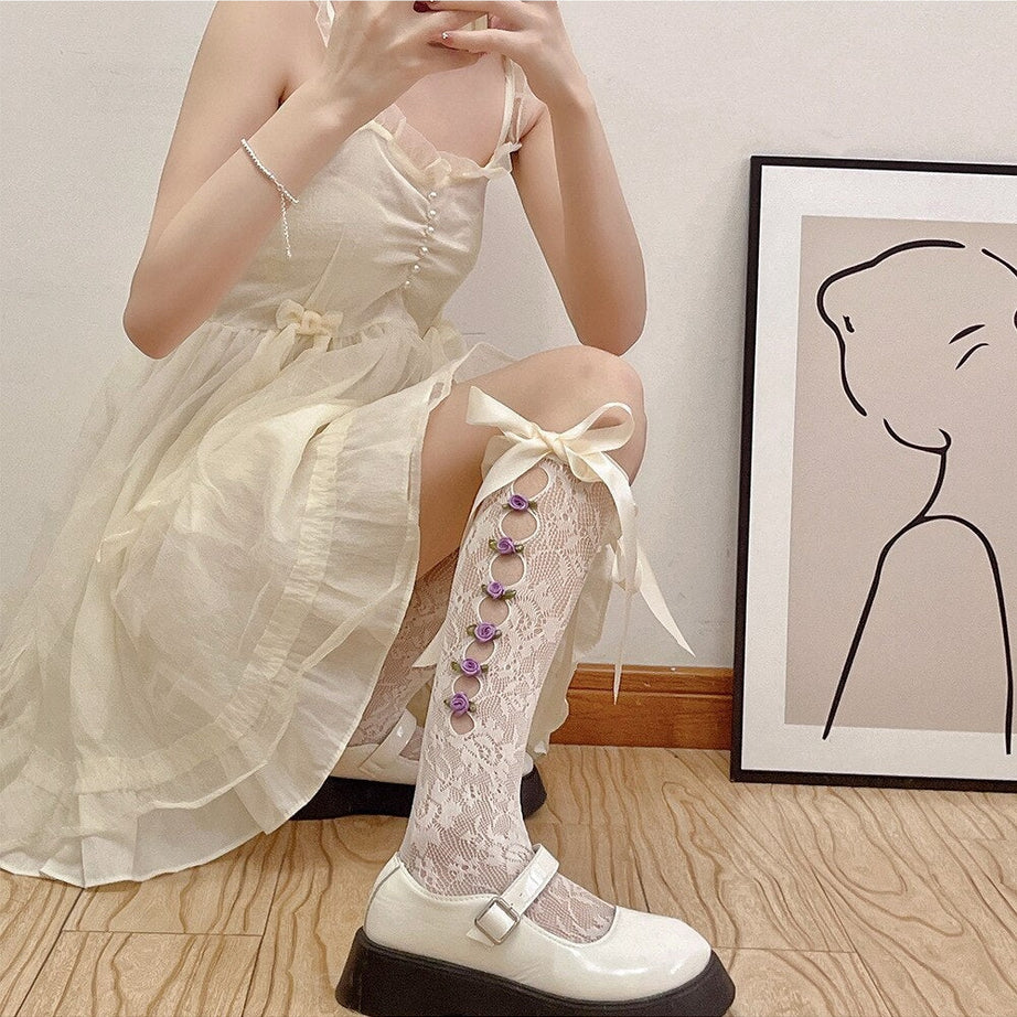 Y2k Lace Mesh Fishnet Stockings