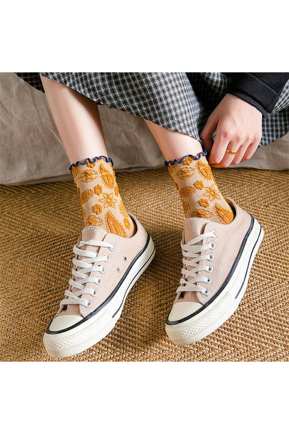 Y2k Lace Ruffle Embroidery Socks