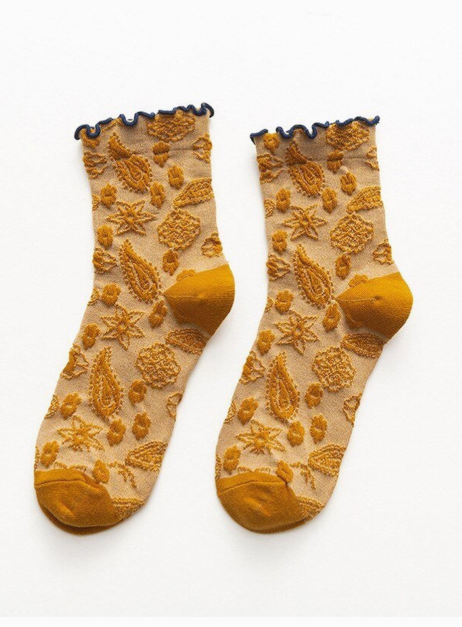 Y2k Lace Ruffle Embroidery Socks