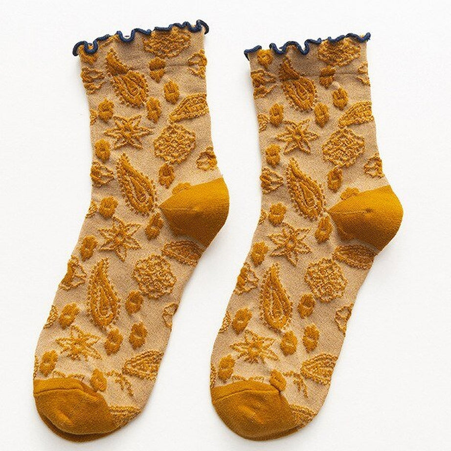 Y2k Lace Ruffle Embroidery Socks